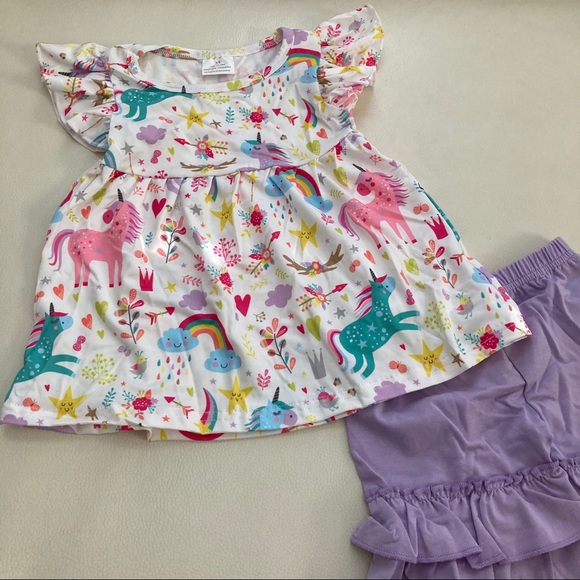 Unicorn 🦄 Cute Ruffle shorts set - Picture 6 of 6